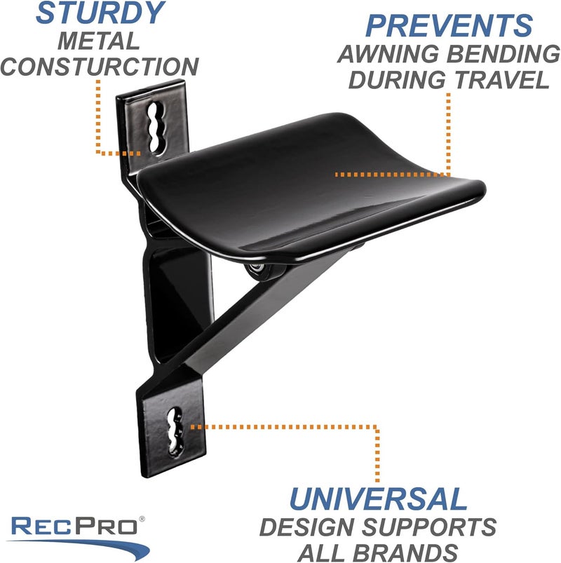 RecPro RV Awning Roller Cradle Support | Black - Image 3